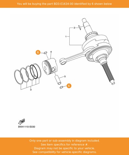 Yamaha clip piston pin - piston,