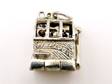 ONE ARMED BANDIT vintage sterling silver charm handle moves up and down