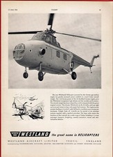 Old Magazine Advert 1961 - Westland Aircraft of Yeovil - Whirlwind Helicopter