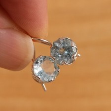 Natural Blue Topaz Solid 925 Sterling Silver Dangle Drop Earrings Gift Boxed