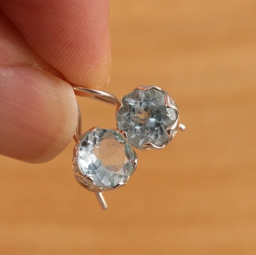 Natural blue topaz solid - topaz, 925