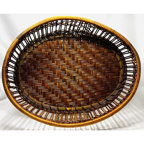 Vintage oval woven wicker