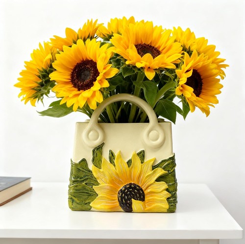 Sunflower vase purse shaped - sunflower,
