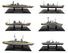 Set of 6 Warships 1:1250 WW1 + WW2 Diecast Military Model Boat Battleship WSL30