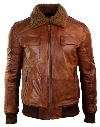 Mens biker bomber rust - biker,