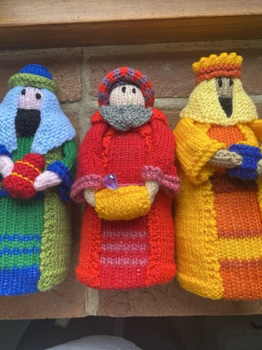 Knitted vintage nativity scene - knitted,