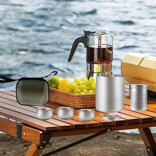 Titanium tea set travel teapot - tea,