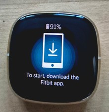 Fitbit Sense Activity Tracker - Lunar White/Soft Gold Stainless Steel & extras