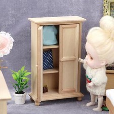 1/12 Dollhouse Wardrobe Miniature Furniture DIY Fitments Pretend Play Decorative