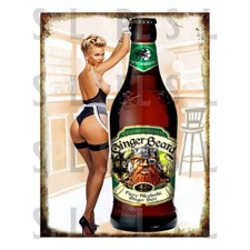 Ginger Beard Pin Up Metal SIGN
