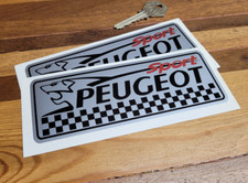 PEUGEOT Sport Silver Logo Car Stickers 6" Pair Race Rally racing 205 306 GTi