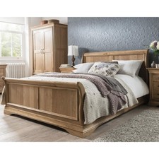 Marseille Solid Oak Bedroom Furniture 6' Super King Size Sleigh Bed 