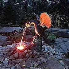 Water Feature Dragon Patinated