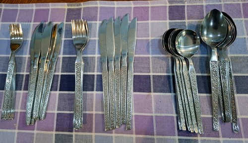 Vintage cutlery with pattern - vintage,