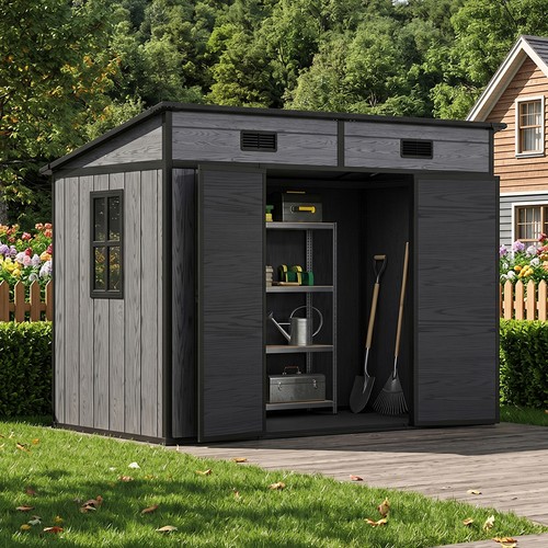 4x8ft plastic garden shed wood - shed,