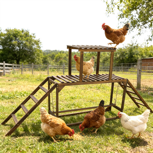 Large wood chicken roosting - chicken,