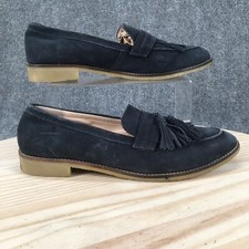 Long Tall Sally Shoes Womens 11 Dress Slip On Tassel Kiltie Loafer Blue Suede