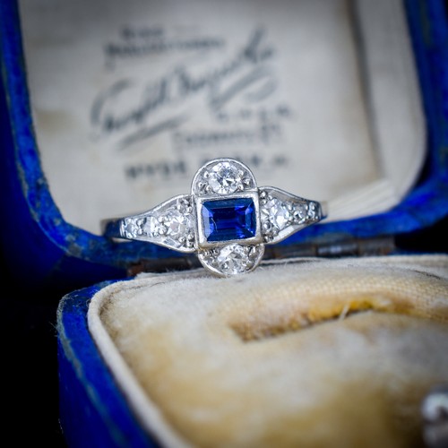 Art deco blue sapphire - art,