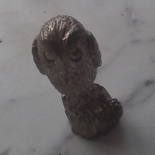 Small metal owl ornament - metal,