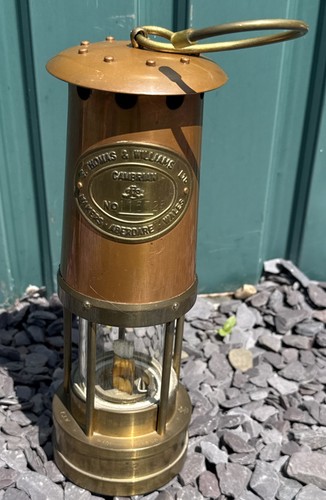 Vintage brass miners lamp - vintage,