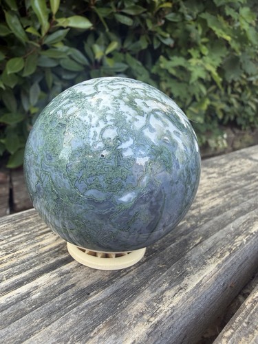 Moss agate sphere - moss,