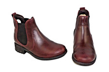 UGG burgundy leather hologrammed pull on ankle boots UK size 4.5. EU 37