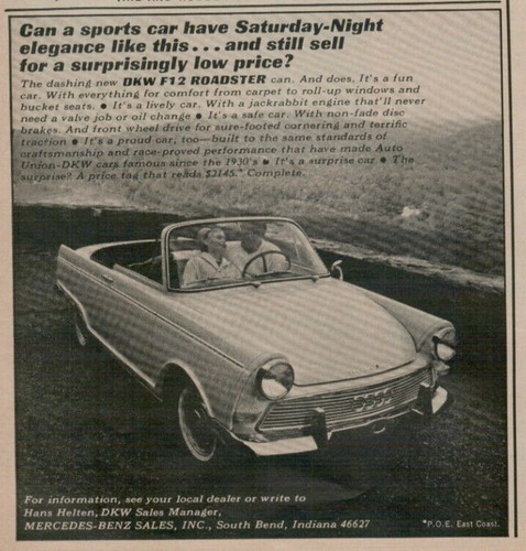 1964 dkw f12 roadster saturday - dkw,