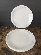 Set of 4 Corning Ware Corelle Silk Blossoms Dinner Plates 10 1/4" Peach Floral