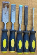 Set of 5 x Vintage Bevel Edged Chisels Carpenters Tools in Reasonable Condition-