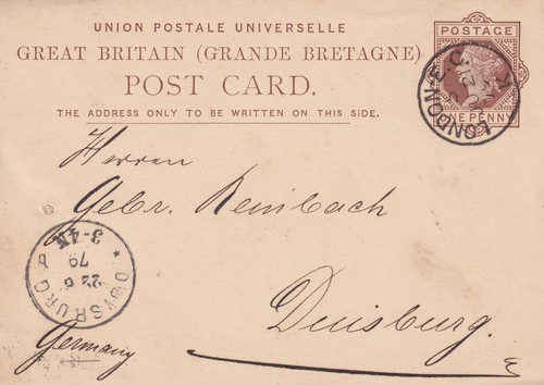 1879 scarce 1d brown - qv,