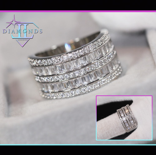 Mens baguette ring simulated - ring, |