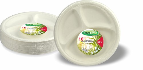 Compartment paper plates - 3, 10"