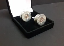 Real shotgun cartridge cufflinks with black velvet box