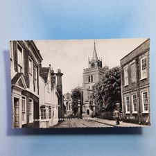 Aylesbury Postcard C1953 Real Photo Church St & St Mary's Buckinghamshire