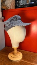 Unbranded Vintage Workwear Railroad Cap - Hickory Stripe Denim - Size Small