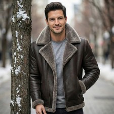 Men Aviator Fur Shearling