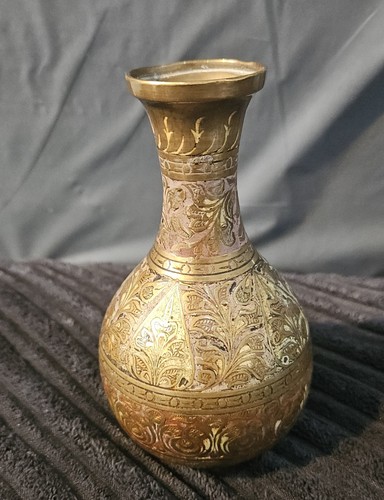 Vintage india brass vase - vintage,