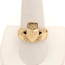 Solid 10k gold claddagh - solid,
