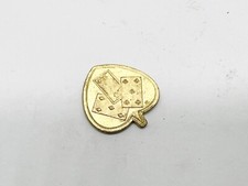 ANTIQUE VICTORIAN BRASS RD POKER GAMING CARDS GAMBLING TOKEN CASINO CHIP