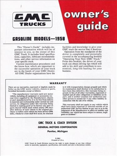 1958 gmc truck owners guide - 1958,