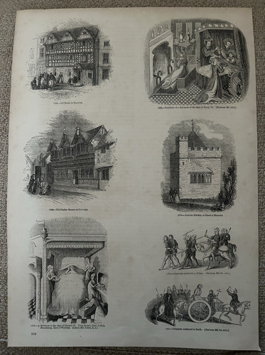 Antique print warwick - warwick, &