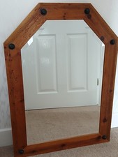 Mirror - Heavy, Rustic, Large Wooden, Feature Wall  Mirror - 92cm x 66cm