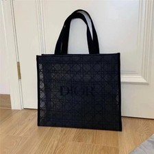 2025 Exclusive Lace Mesh Tote Summer Beach Black Cannage Design in new Bag Woman