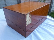 Large Mahogany Travelling Apothecary Box with some bottles and other contents