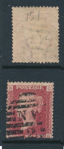 1864 penny red sg43 plate - sg43,,