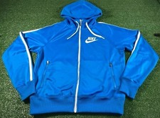 Nike Hooded Track Jacket Hooded Top - Size S - Blue - Zipped Front