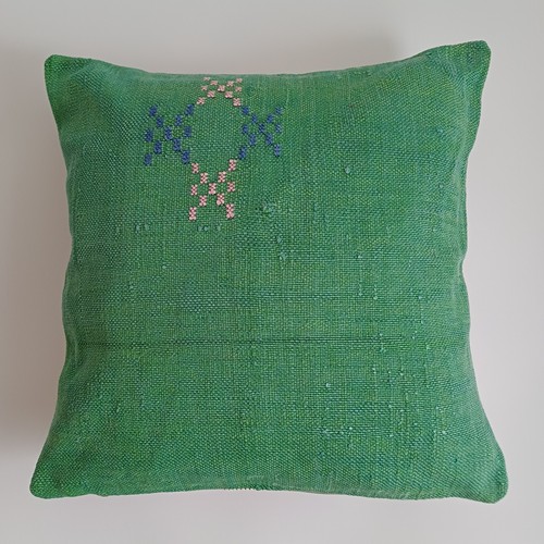 Moroccan cactus silk cushion - moroccan,