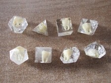 POLY POLHEDRON DICE SET TEETH TOOTH MOLAR DENTIST  D4 D6 D8 D10 D12 D20 D00 HAND