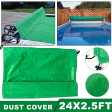 24FT Swimming Pool Solar Roller Reel Cover Adjustable Blanket Winter Waterproof