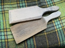 Pair Antique Butter Pats Wooden Vintage Handmade